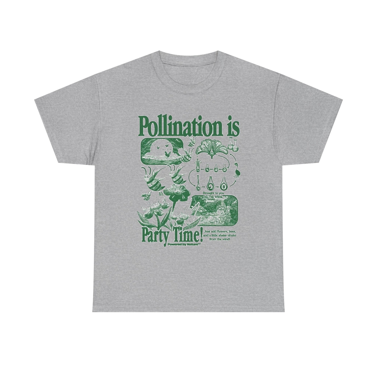 Bee Pollination Vintage T-Shirt, Retro Insect Flower Graphic Tee, 90s Botanical Science Nature Shirt, Wildflower Garden Biology Plant Gift
