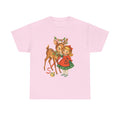 Christmas Girl and Reindeer Vintage 90s Style Shirt, Vintage 50s Holiday Tee, Grunge Retro Deer Shirt, Nature Y2k Streetwear T-Shirt