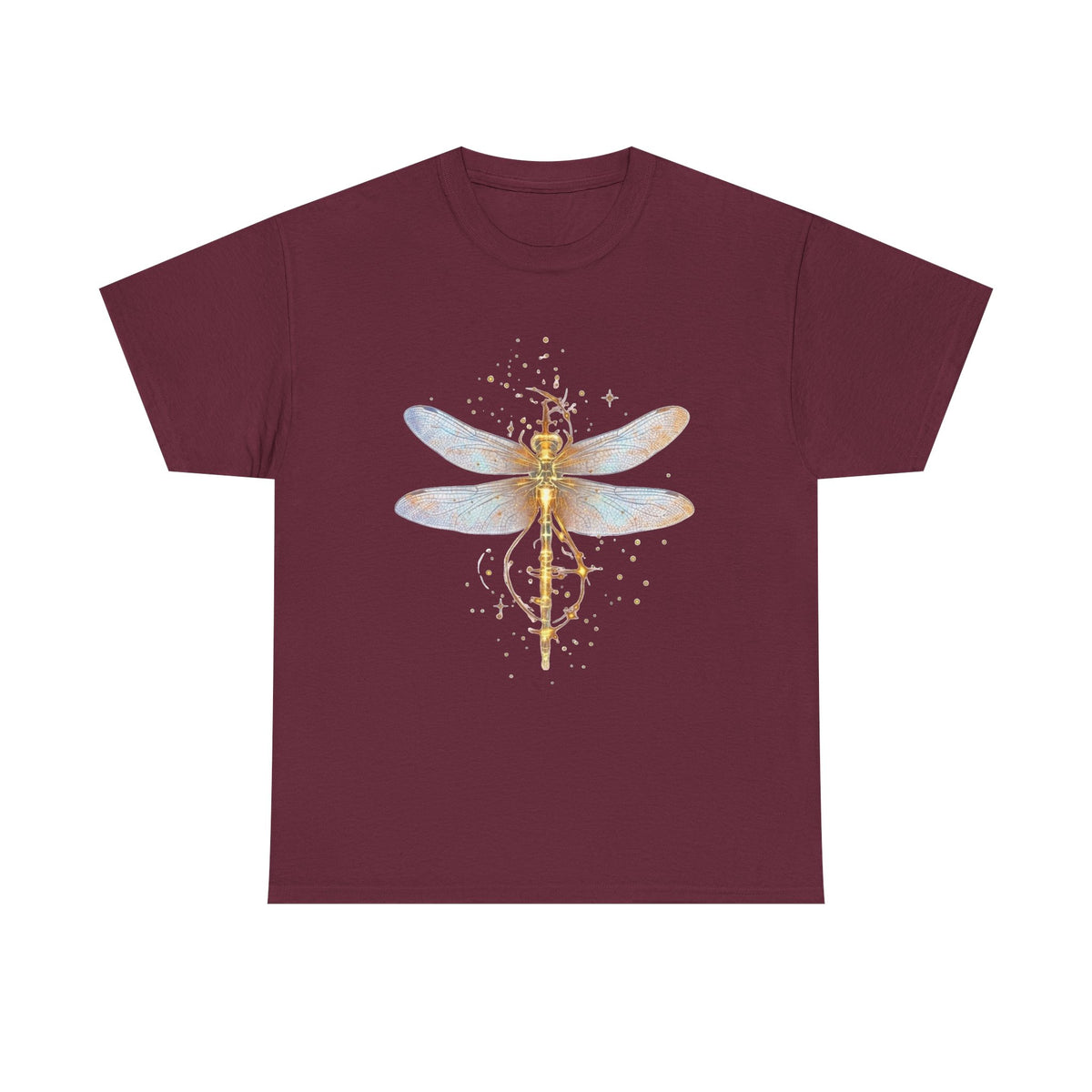 Bright Golden Dragonfly  Shirt, Cute Women T-shirt, Cute Dragonfly  Tee, Cute Women Gift, Boho Girly Gift