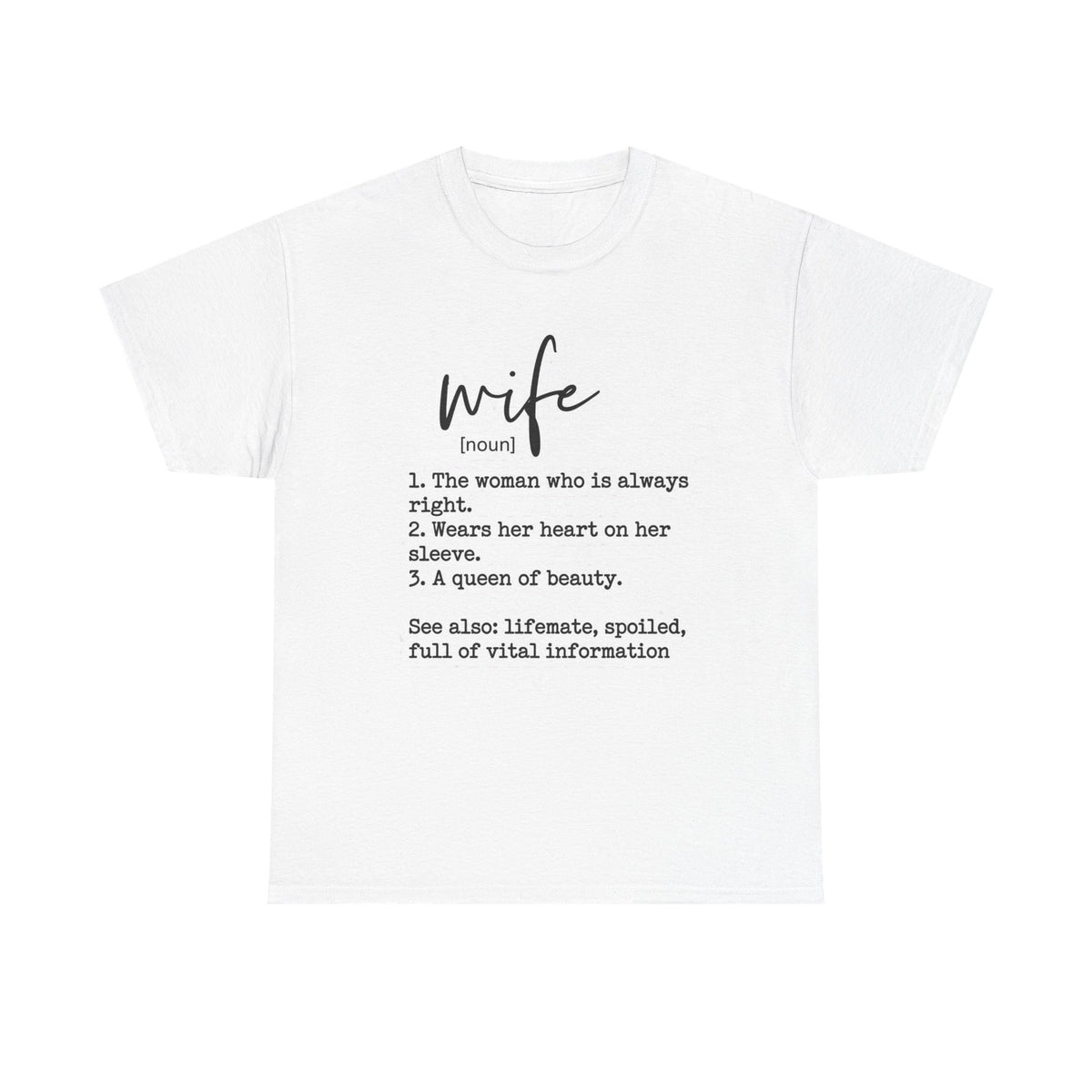 Funny Wife Shirt, Wife Definition Shirt, Wife Sweatshirt, Gift for Wife, New Wife Shirt, Wife Life Shirt, Anniversary Gift, Funny Bride Tee