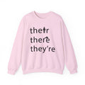 English Teacher Sweatshirt, There They're Their Shirt, Grammar Teacher Shirts, English Teacher Gifts, Funny Grammar Shirts Custom Sweatshirt