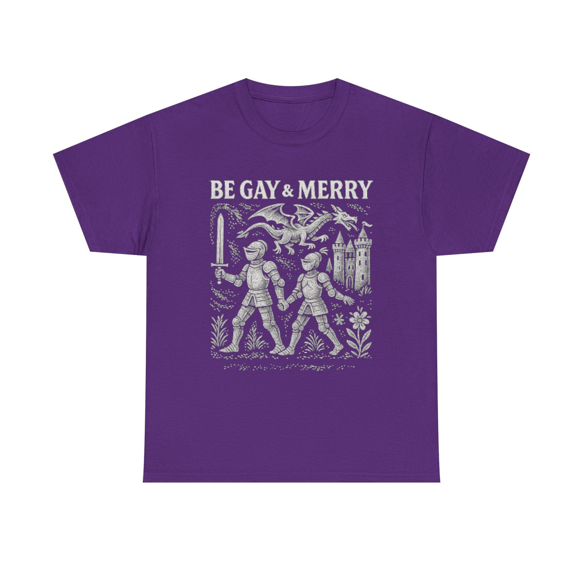 Be Gay & Merry Medieval Shirt, Fantasy lgbt Shirt, Gay Pride Castle Dragon Shirt, Funny Comfort Colors® Unisex Tshirt, Lgbtq Support