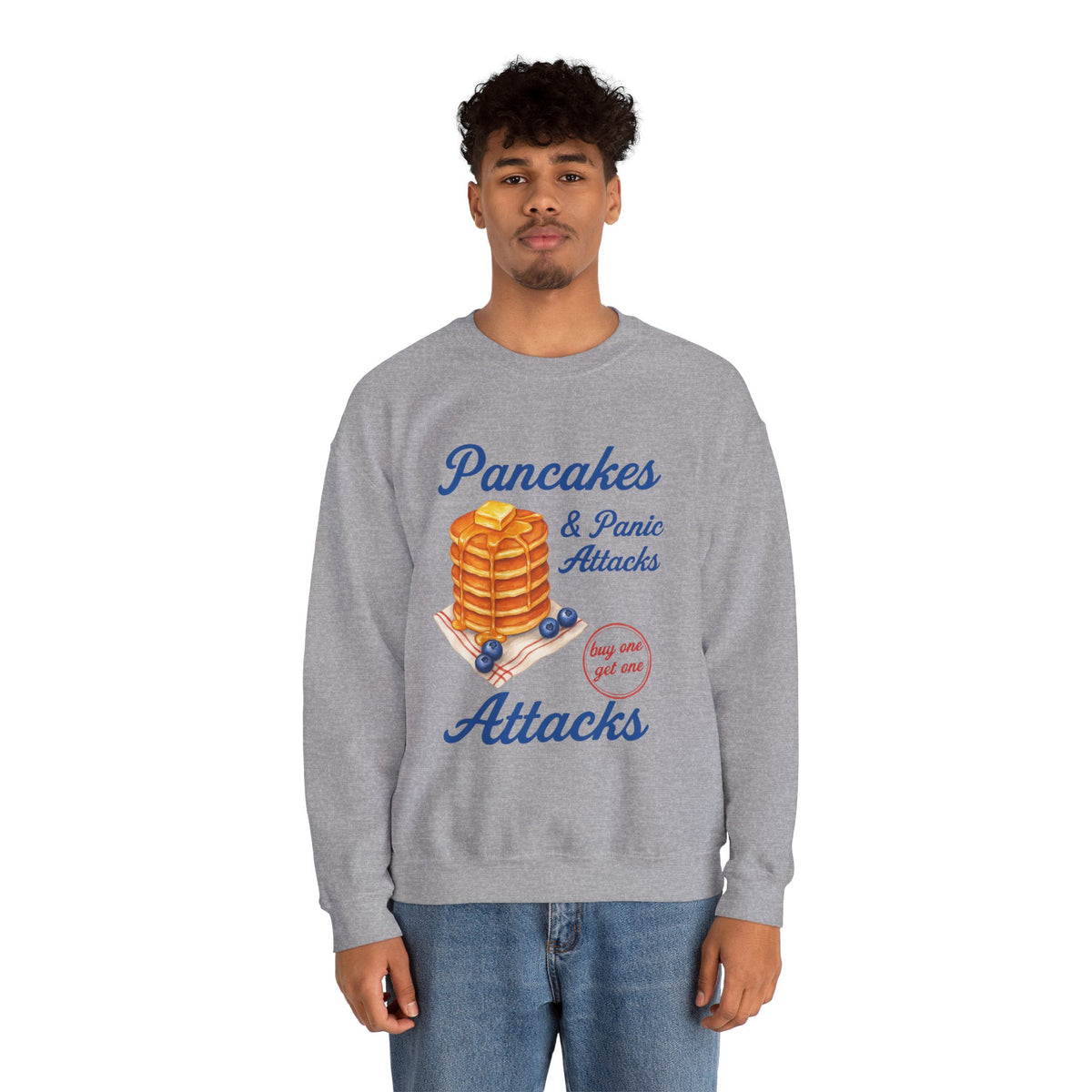 Pancakes and Panic Attacks Sweatshirt, Pancakes and Pajamas Shirt, Funny Breakfast Hoodie, Blueberry Pancake Tee, Buy One Get One Shirt