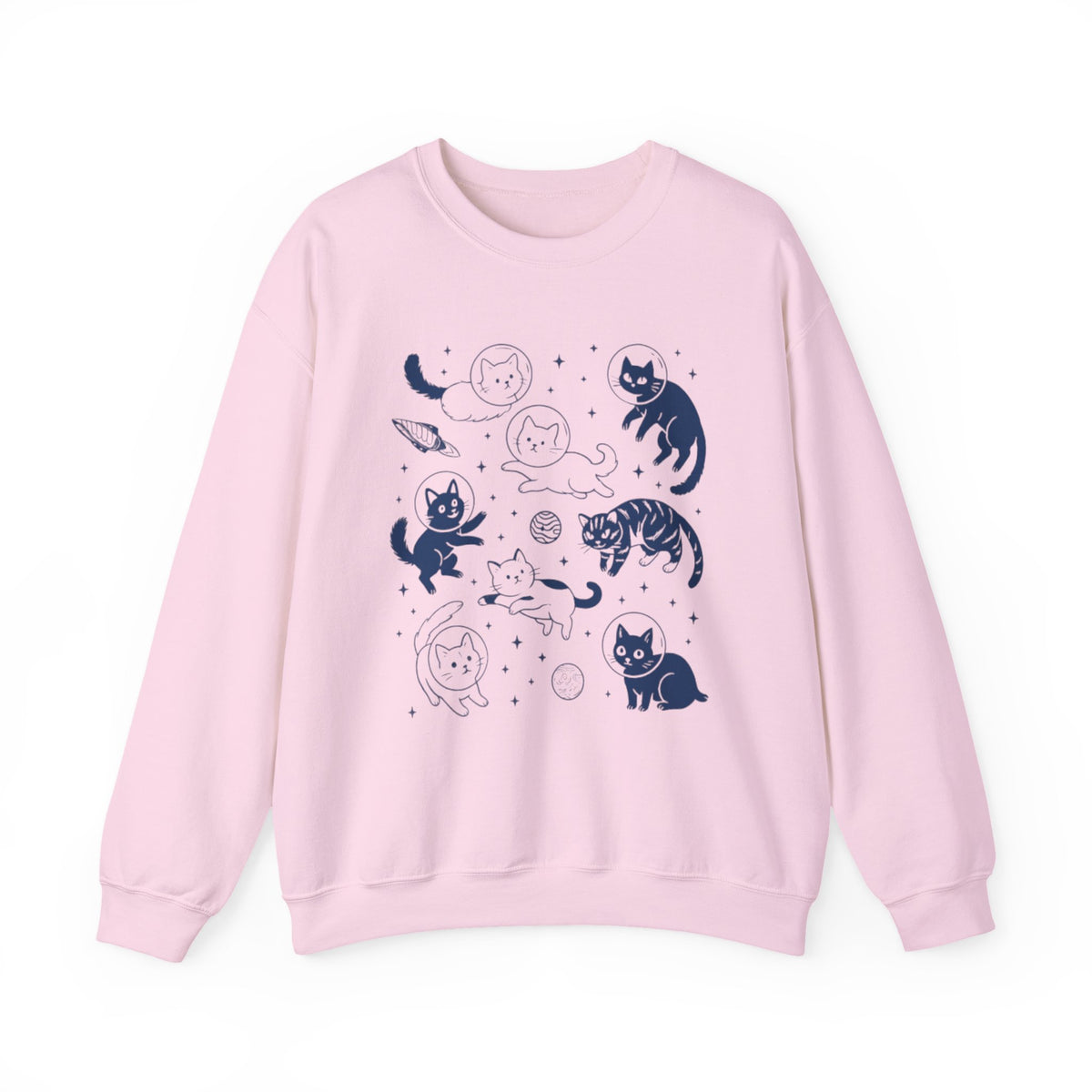 Cats in Space Sweatshirt, Funny Cat Shirt, Oversized Sweatshirt, Aesthetic Graphic Retro Vintage Shirt, Cat Lover Gift, Cat Sweatshirt