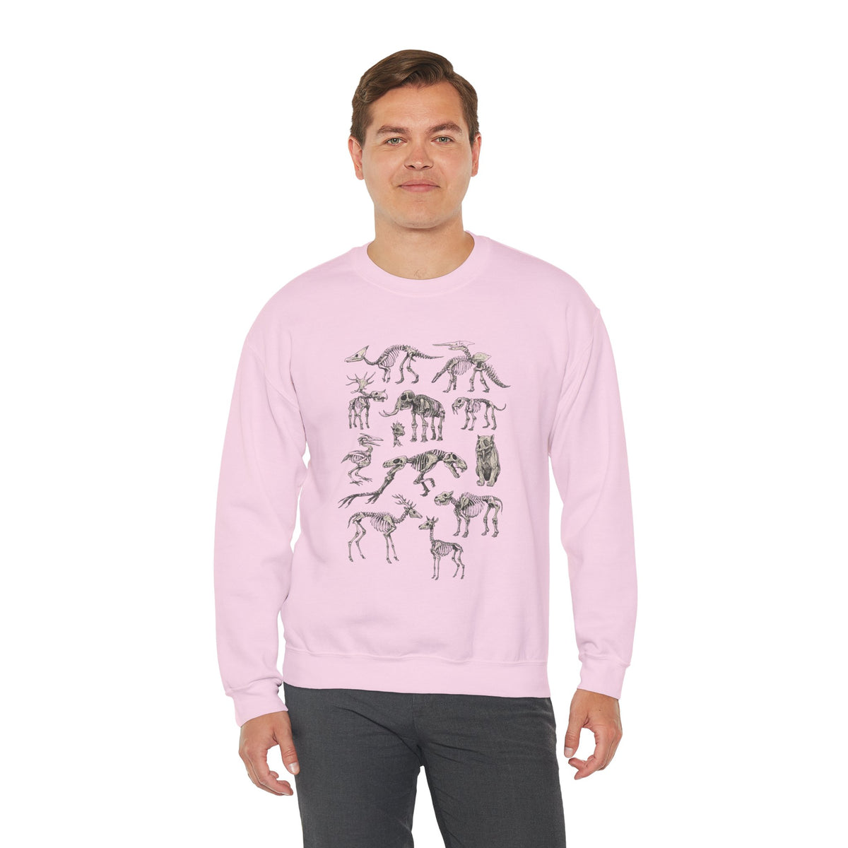 Dinosaur Skeleton Sweatshirt, Dinosaur Gift, Dinosaur Sweatshirt, Gift For Him, Gift For Her, Dinosaur Fossils Sweatshirt, Dinosaur Lover