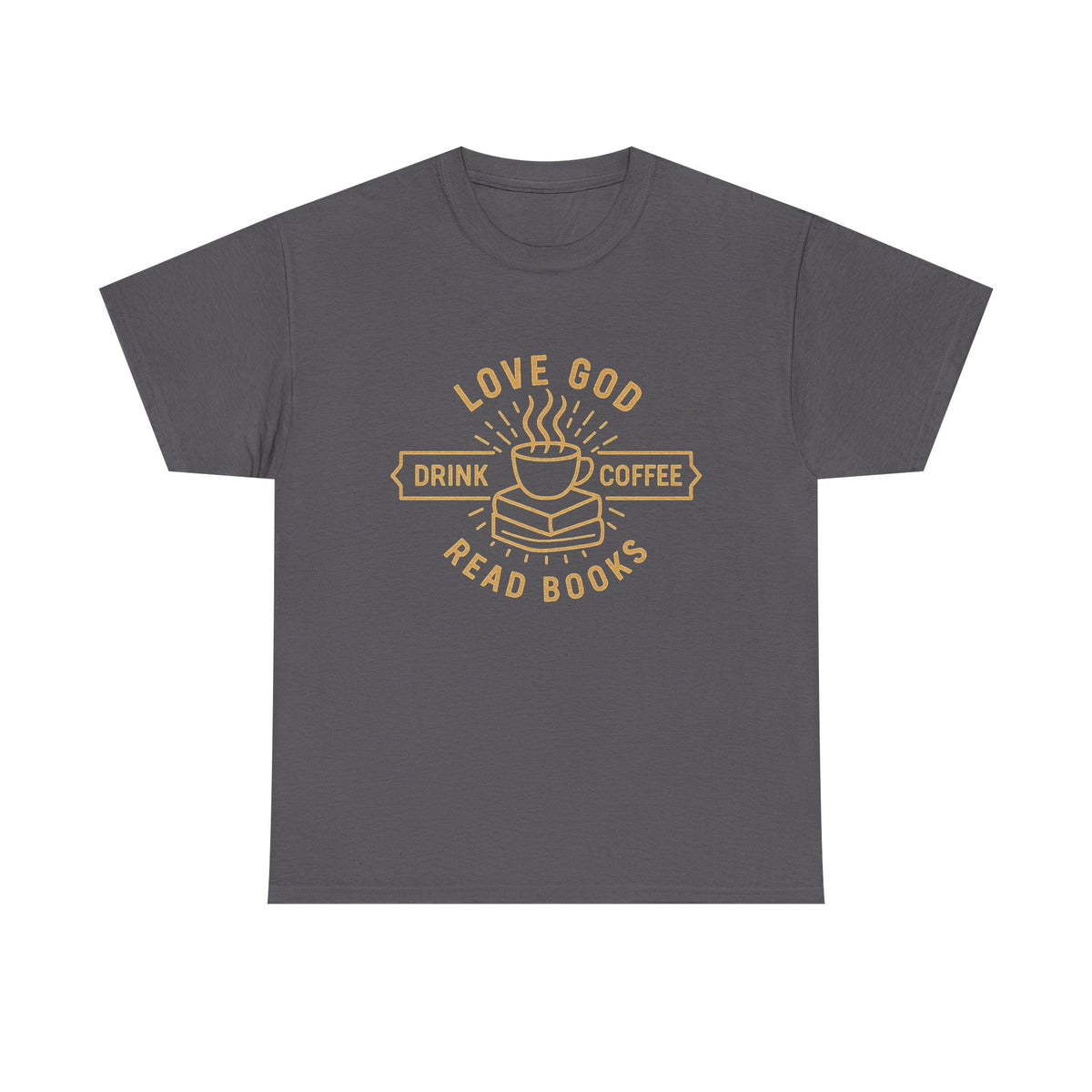 Love God Drink Coffee Read Books Shirt, Christian Book Lover Gift Tee for Coffee Drinkers and Readers, Reading Month Shirt