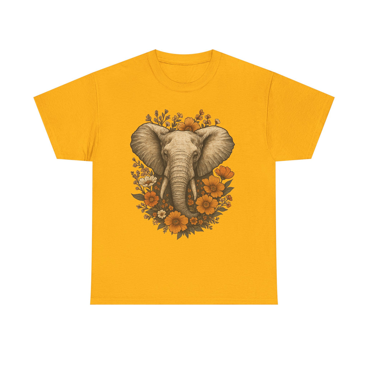 Boho Vintage Elephant Tshirt, Floral Elephant Comfort Colors Relaxed Fit Shirt for Nature Lovers, Outdoor Lover Gift Tee, Jungle Shirts