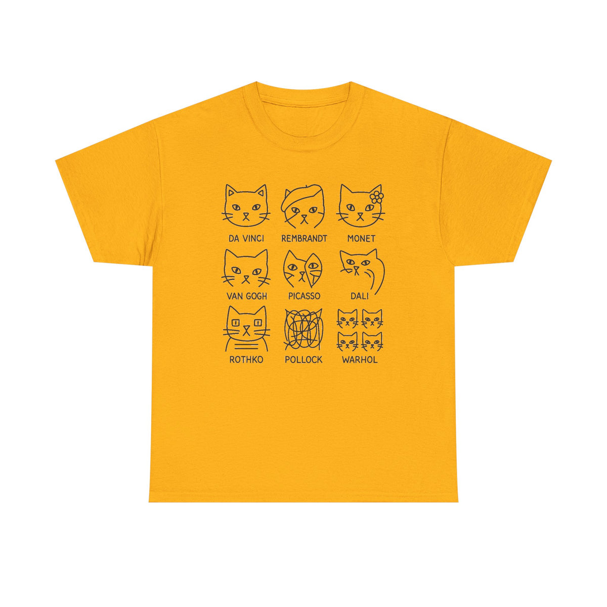 Artistic Cats Inspired by Famous Painters, Funny Cat Art, Minimalist Illustration, Gift for Artist or Art Teacher, Art Shirt, Aesthetic Tee