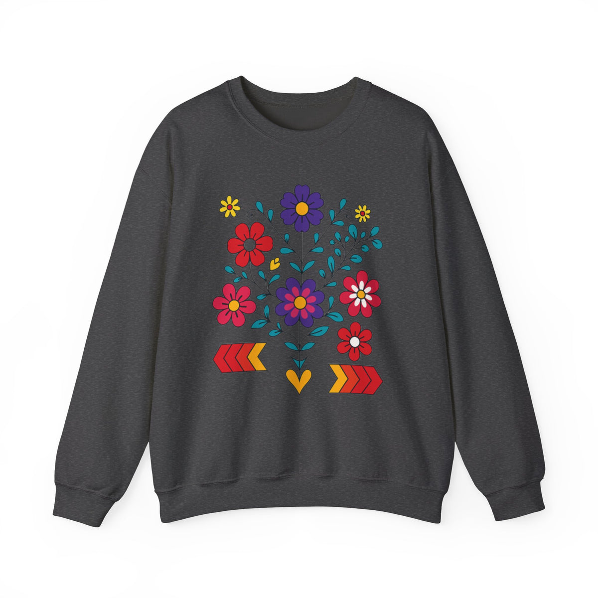 Modern Ojibwe Art Floral Sweatshirt - High Quality Native Design Clothing is a Great Gift From Mom and Dad