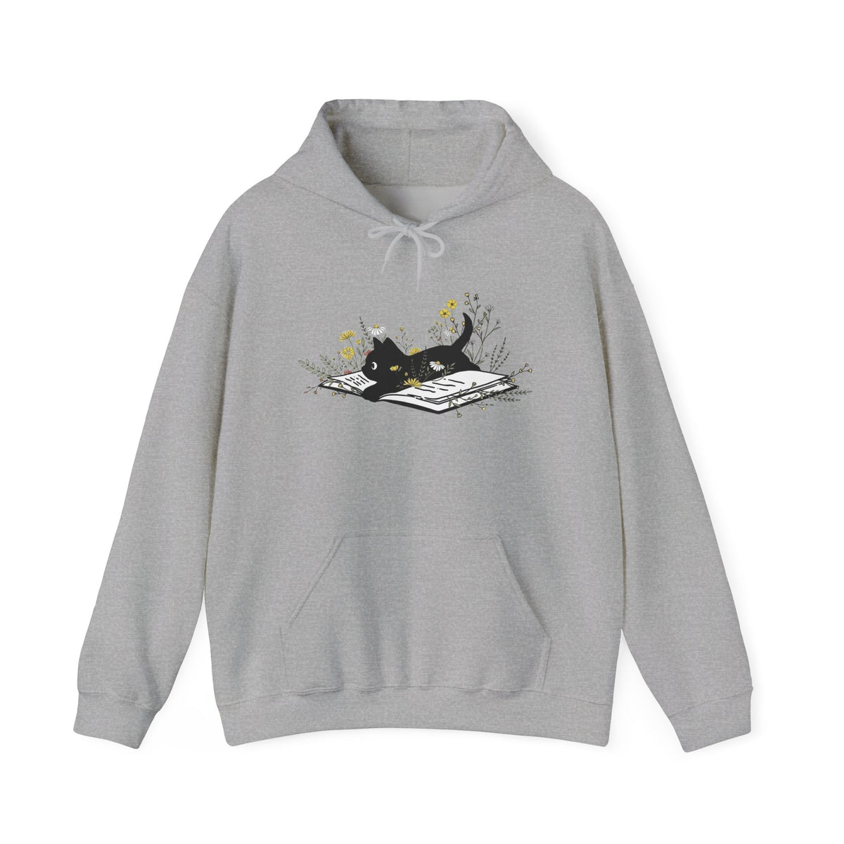 Cat Book Hoodie: Wildflower Book Lover Gift