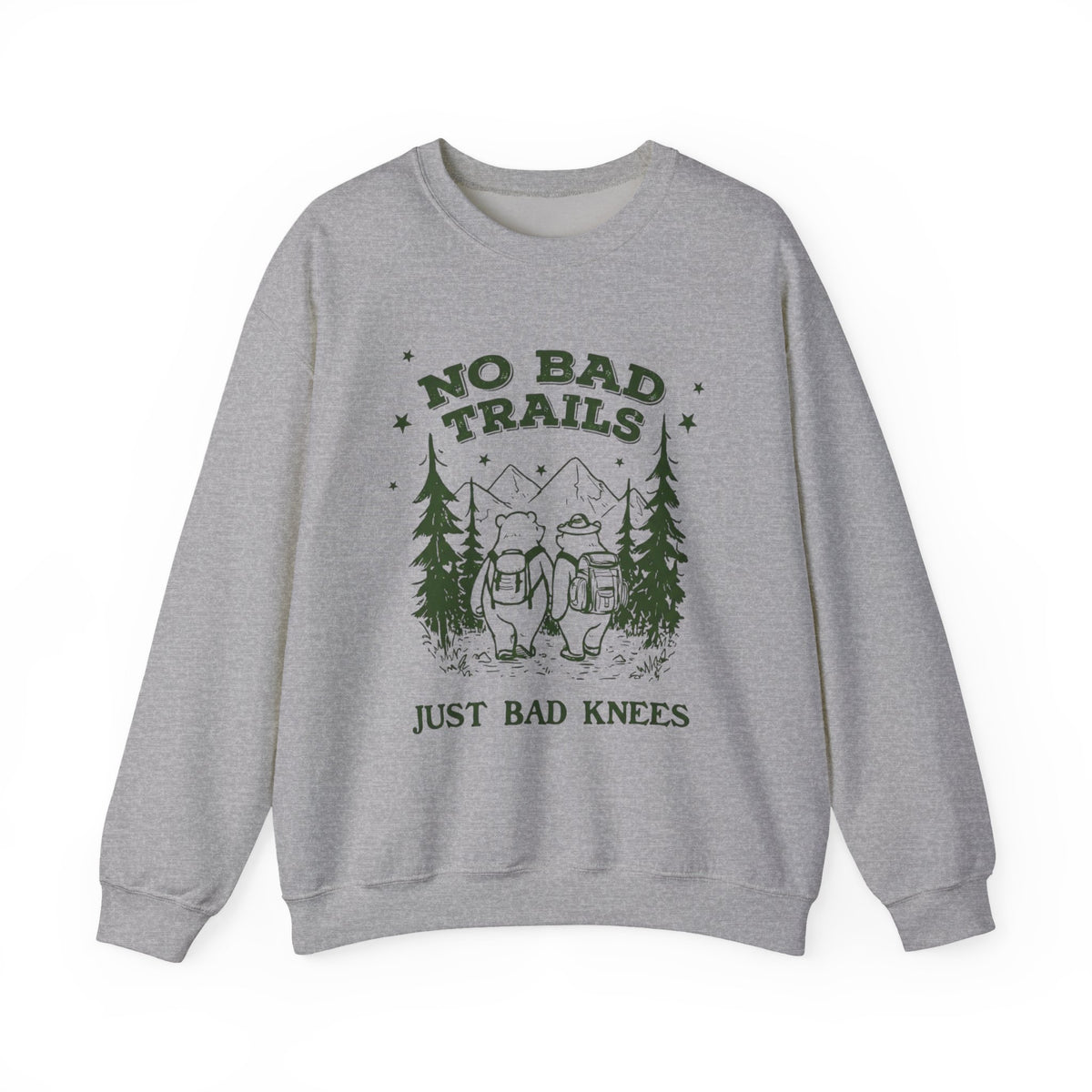 No Bad Trails Just Bad Knees Sweatshirt, Hiking Sweatshirt, Adventure Shirt, Camping Hoodie, Funny Hiking Shirt, Trekking Shirt, Camper Gift