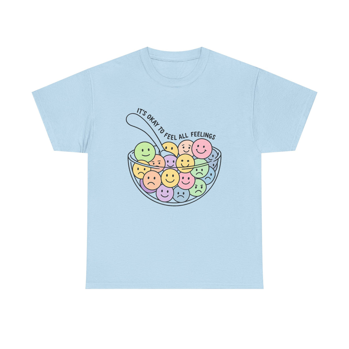 Mental Health Comfort Colors T-Shirt Feel all the Feels Counselor Teacher ADHD Anxious Mental Health Awareness Emotions Feelings Cereal Tee