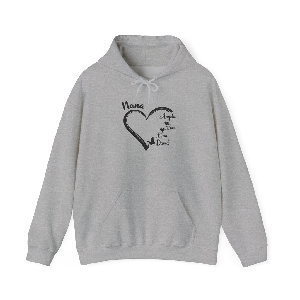 Personalized Grandma Hoodie, Gift For Grandma, Mother's Day Hoodie, Grandma Heart Hoodie, Nana Hoodie, Grandkids Name Hoodie, Mimi Heart