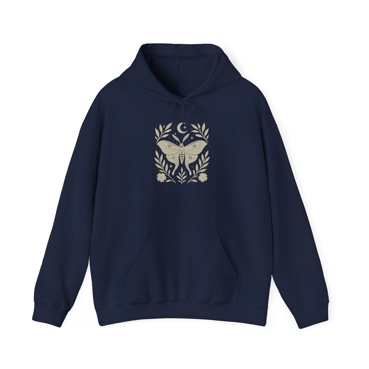 Luna Moth Hoodie | Linocut Style Cottagecore Sweatshirt