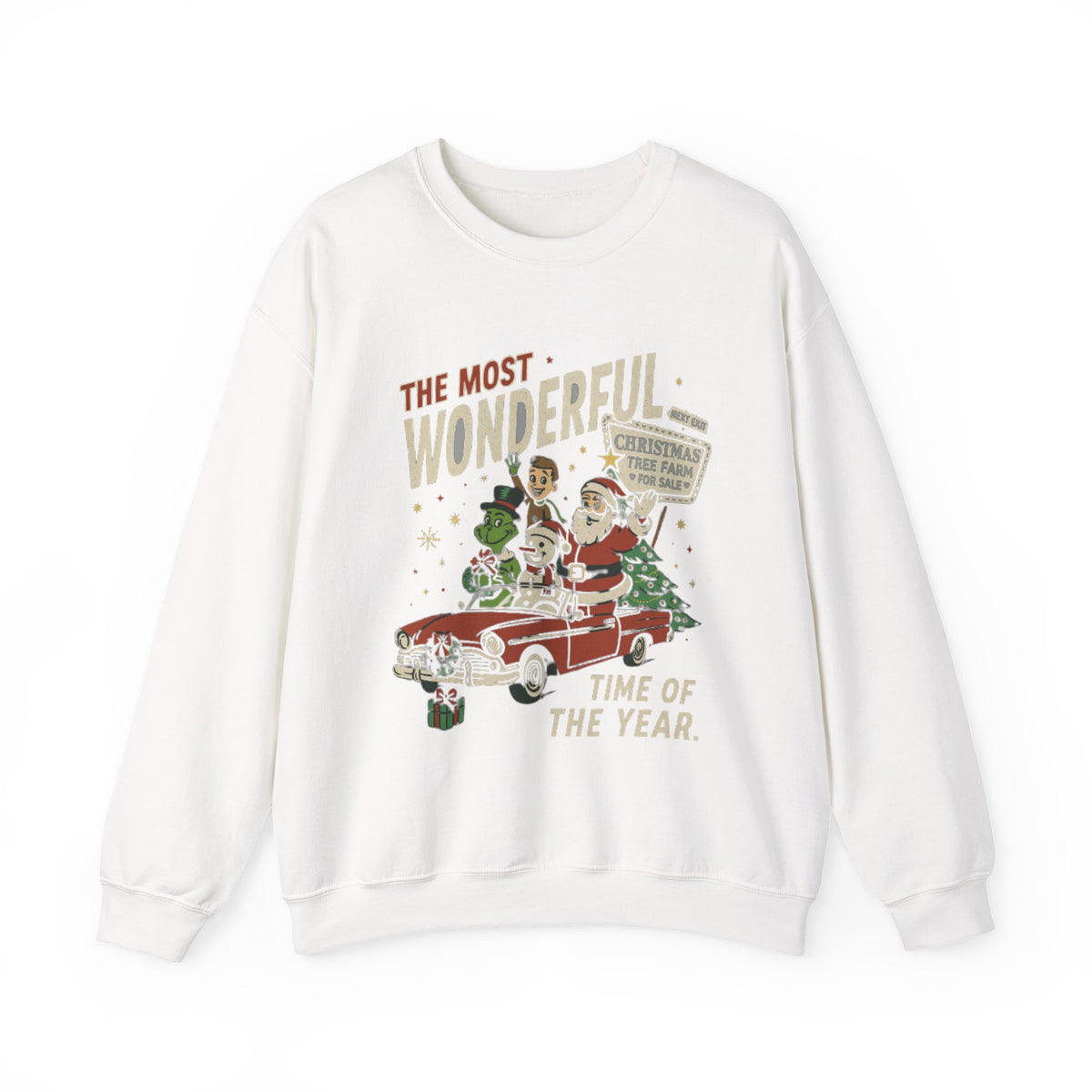 90s Vintage Christmas Sweatshirt ; Retro Santa Crewneck, Xmas Vacay shirt, 90s Christmas Movie Pullover - Grnch - Santa - Elf - The Snowman
