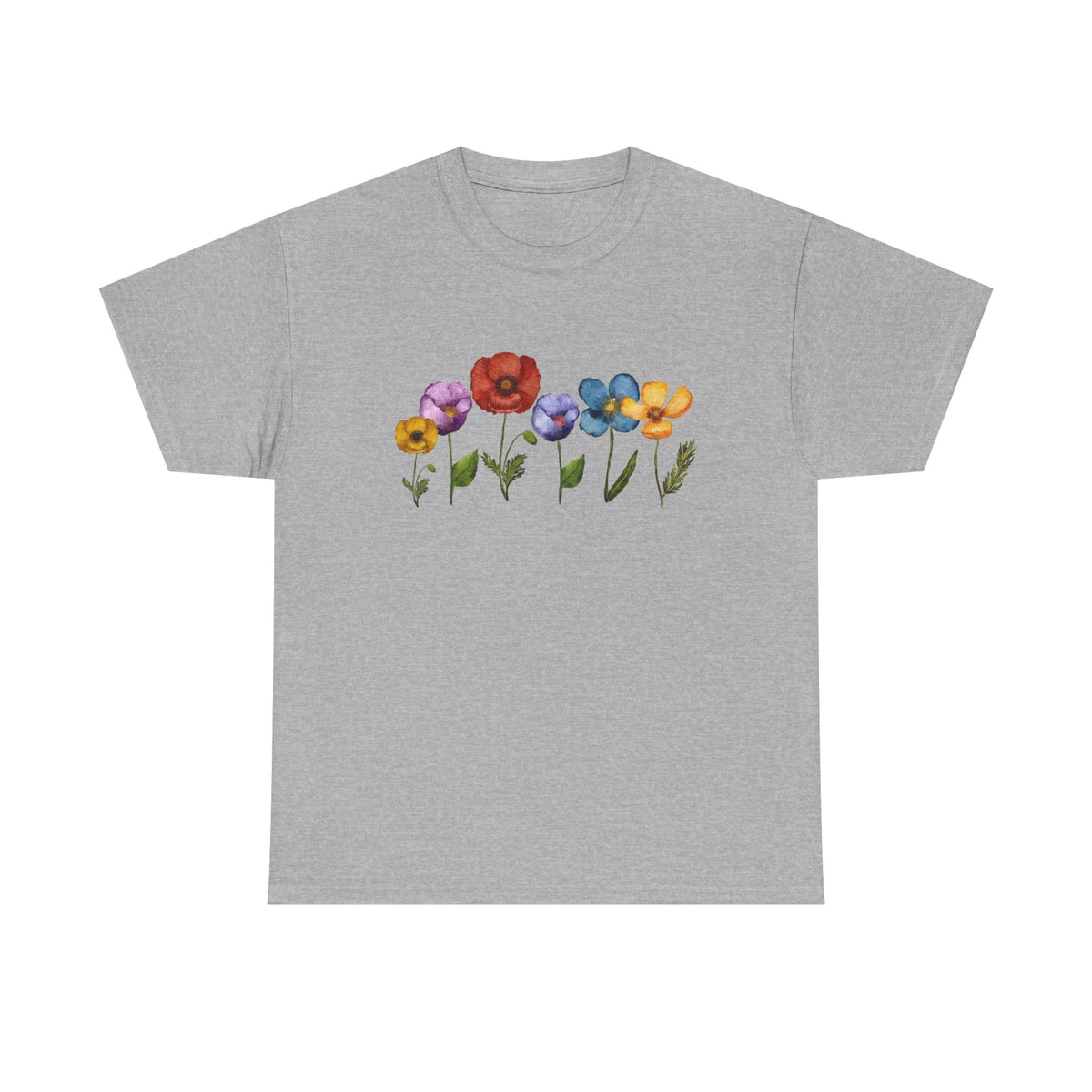 Botanical Shirt, Poppy Flower Shirt, Wildflower Shirt, Watercolor Flowers Tshirt, Floral Shirt, Spring Shirt, Poppy Shirt, Gardening Shirt