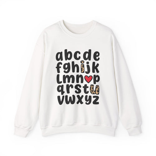 ABC I Love You Shirt, Teacher Sweatshirt, Valentine's  shirt, Alphabet Sweatshirt, Valentines Day Shirt,First Day of School Shirt,Valentines