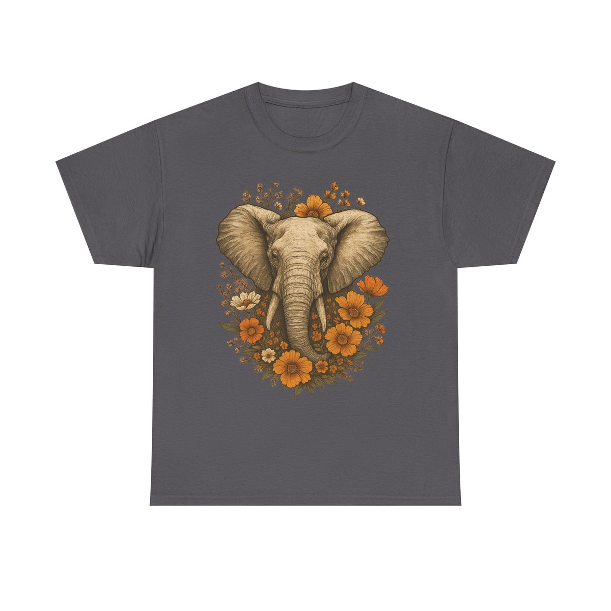 Boho Vintage Elephant Tshirt, Floral Elephant Comfort Colors Relaxed Fit Shirt for Nature Lovers, Outdoor Lover Gift Tee, Jungle Shirts
