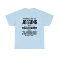 Hilarious Proverbs 28 1 Jogging Shirt  Funny Christian Fitness Tee  Bible Verse Humor for Non-Runners