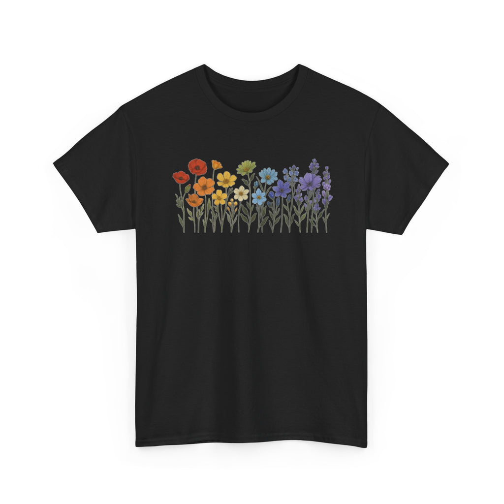 LGBT Wildflower Shirt: Gay Pride Rainbow Graphic Tee