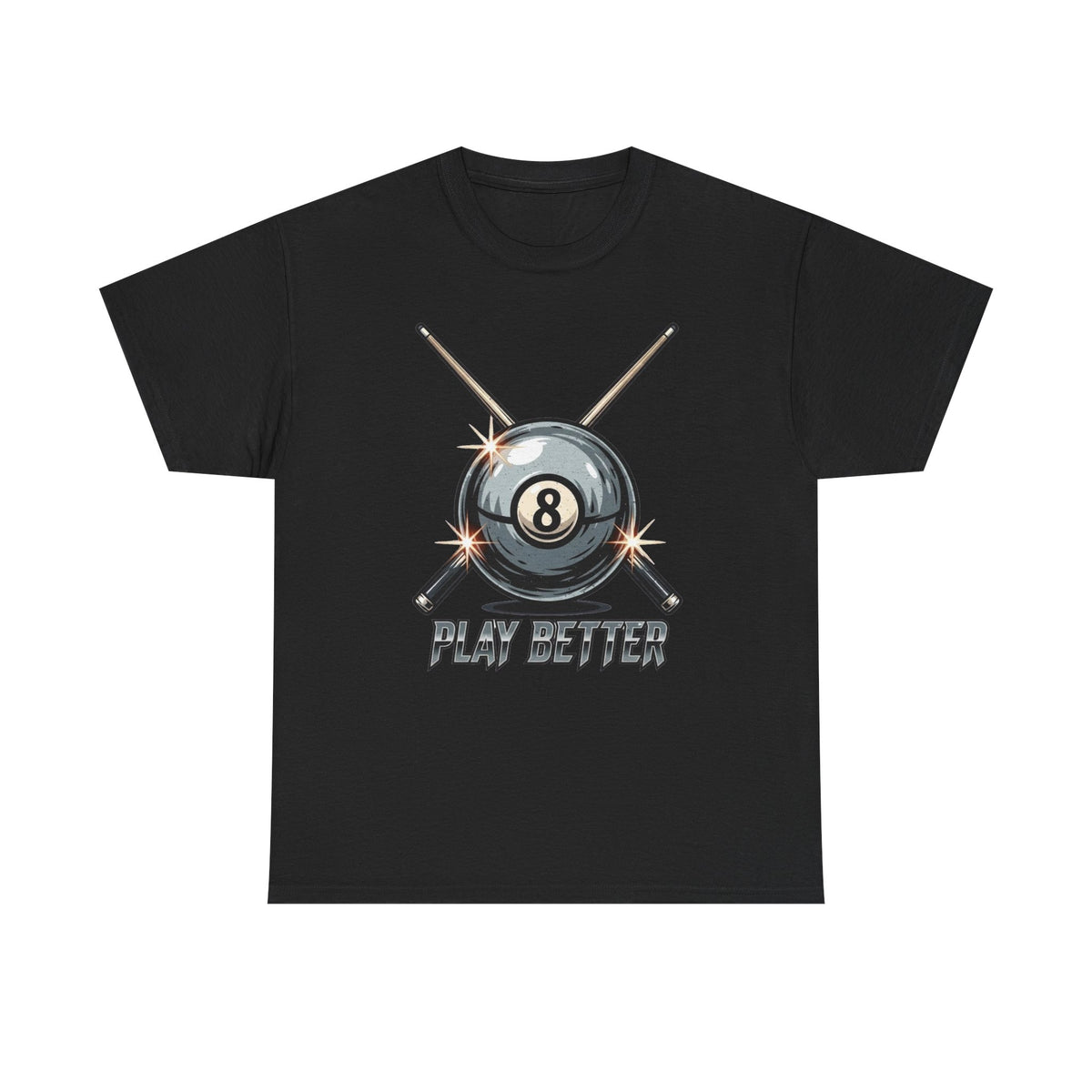 Billiards 8 Ball T-Shirt: Fun Pool League Player Tee, Back or Front Design