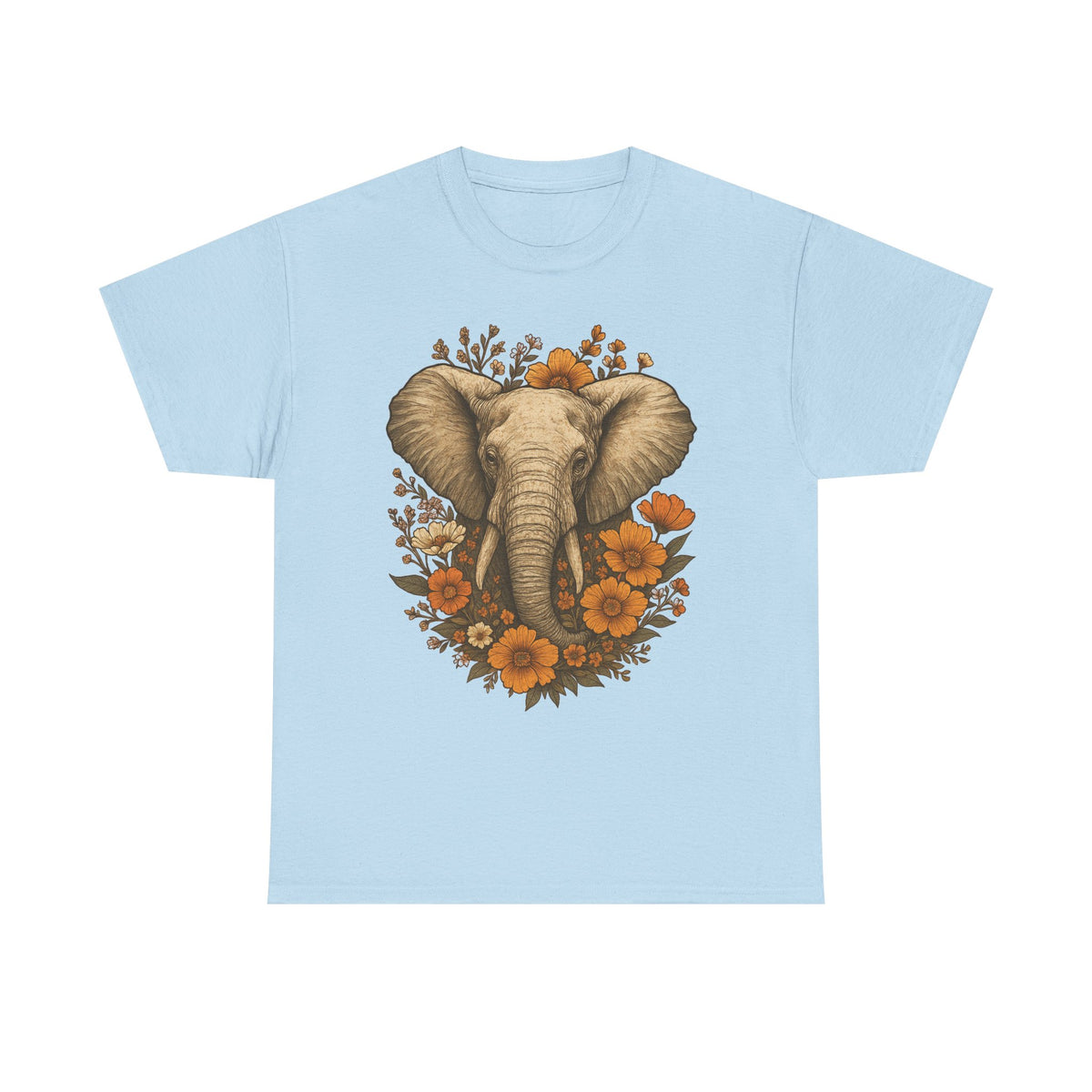 Boho Vintage Elephant Tshirt, Floral Elephant Comfort Colors Relaxed Fit Shirt for Nature Lovers, Outdoor Lover Gift Tee, Jungle Shirts