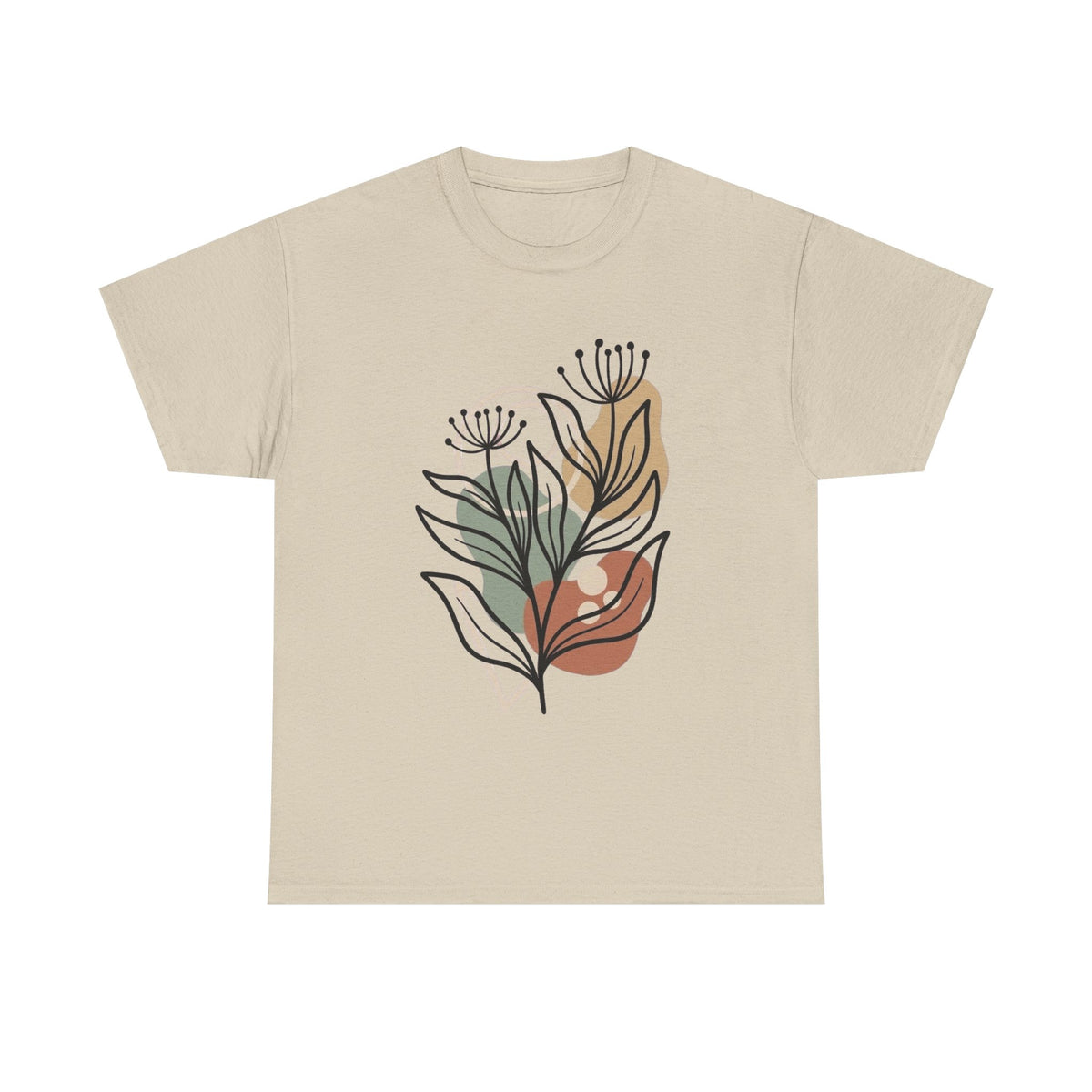 Abstract Floral Tee: Modern Botanical Canvas Shirt