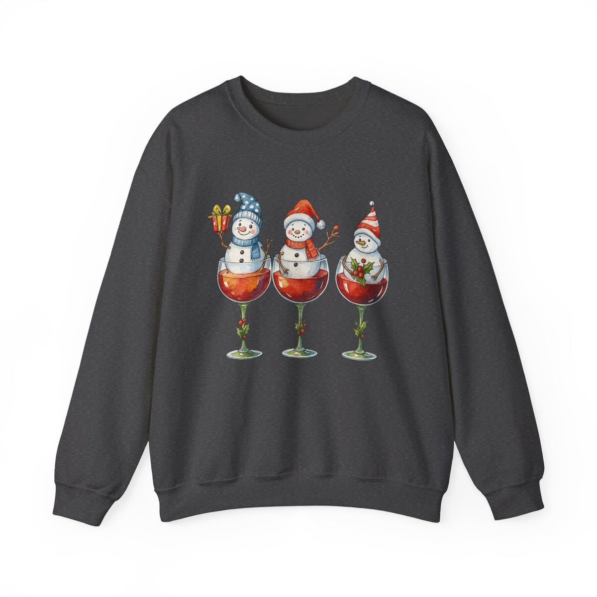 Christmas Wine Sweatshirt, Christmas Spirits Sweatshirt, Snowmen Wine Shirt, Christmas Glasses Shirt, Christmas Gift, Wine Lover Shirt