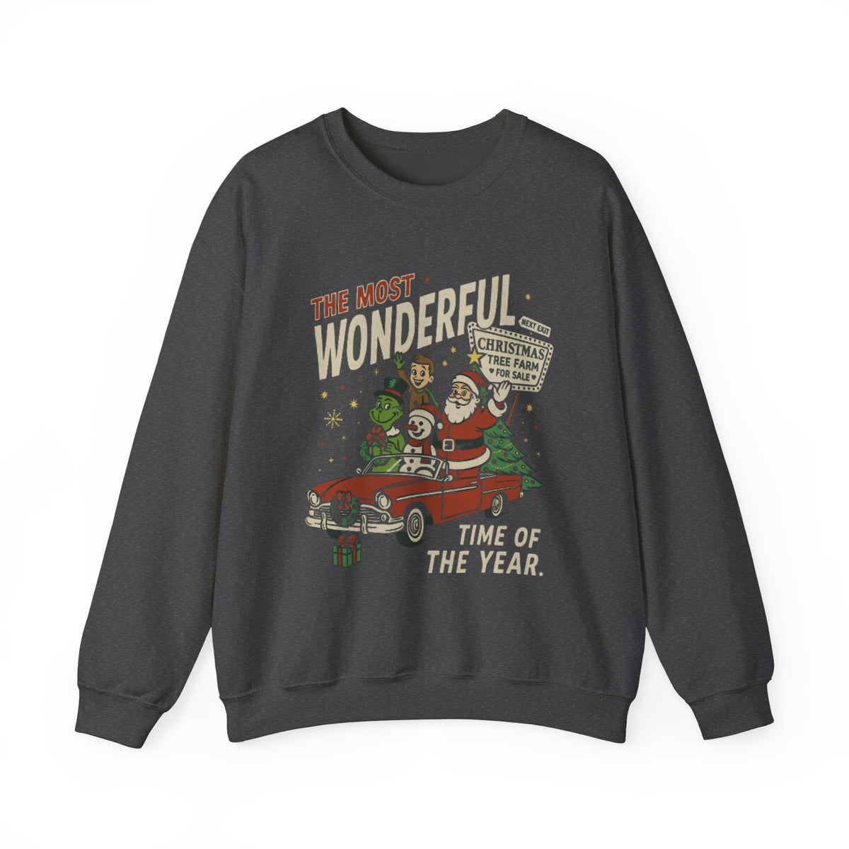 90s Vintage Christmas Sweatshirt ; Retro Santa Crewneck, Xmas Vacay shirt, 90s Christmas Movie Pullover - Grnch - Santa - Elf - The Snowman