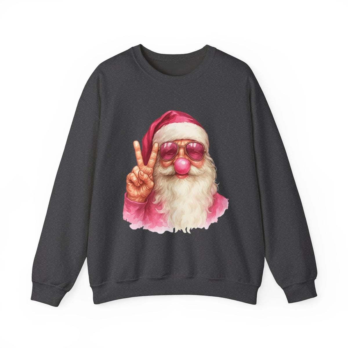 Santa Blowing Bubble Sweatshirt, Funny Christmas Sweater, Santa Bubble Gum Christmas Sweater,Pink Christmas Santa Sweater,Funny Santa Hoodie