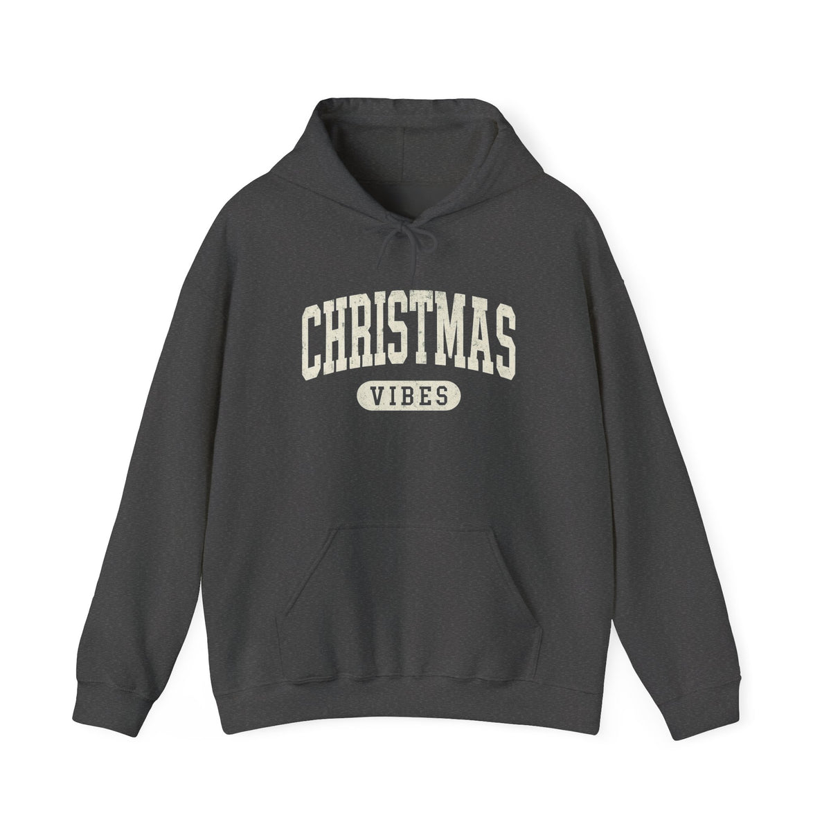 Retro Christmas Vibes Hoodie: Varsity Holiday Pullover