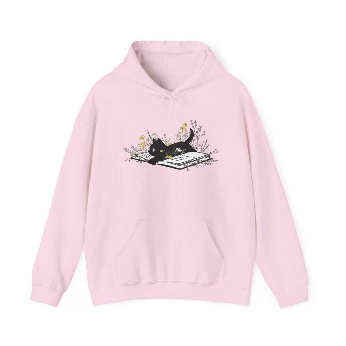 Cat Book Hoodie: Wildflower Book Lover Gift