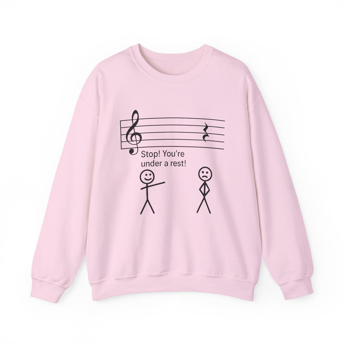 Music Lover Sweatshirt, Orchestra Sweatshirt, Minimalist Music Note Sweatshirt, Stop Under a Rest Music Gift, Music Teacher Sweatshirt
