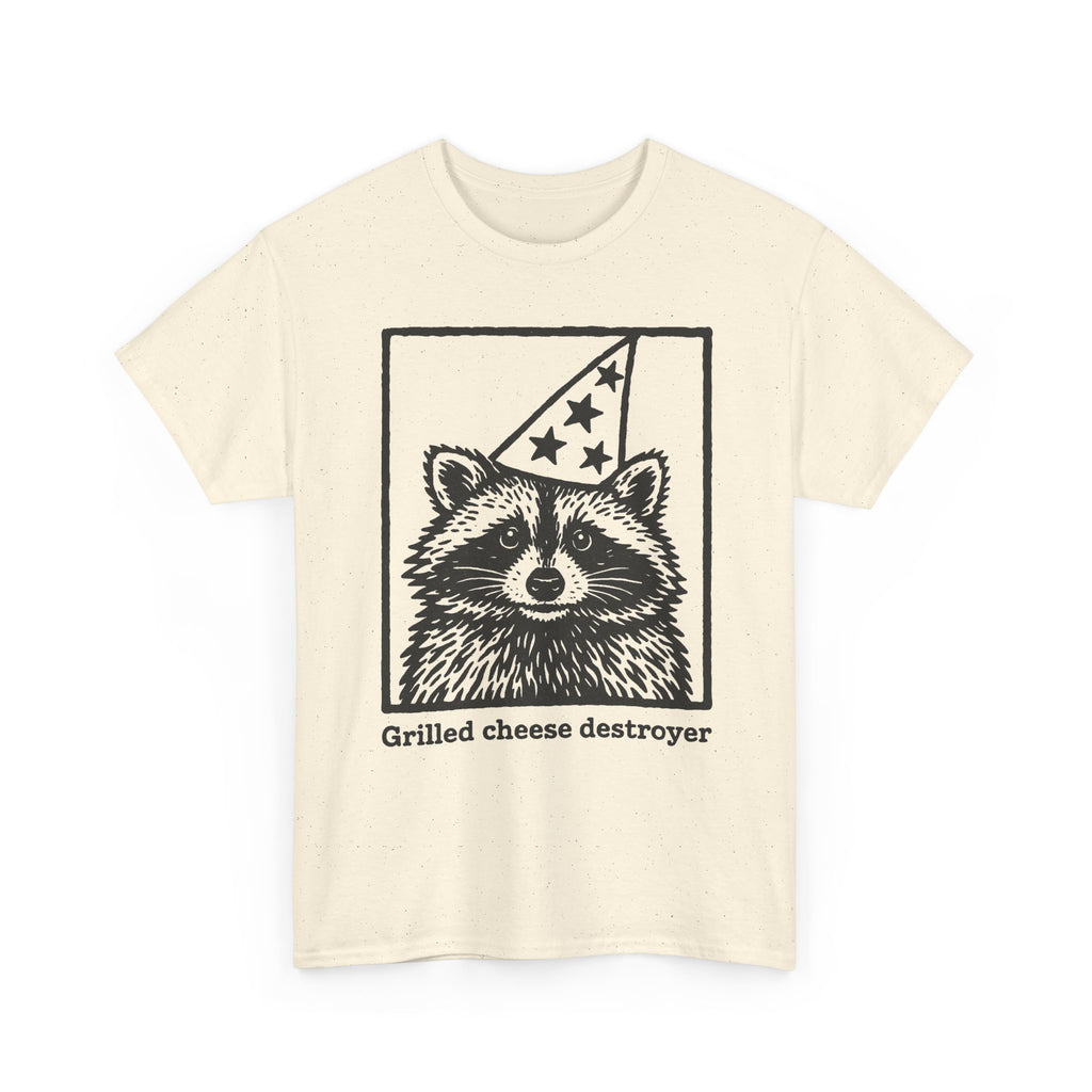 Vintage Raccoon Shirt, Funny Grilled Cheese Destroyer Tee for Men Women, Party Animal T-shirt, Silly Graphic T-shirt, Gift for Her Him
