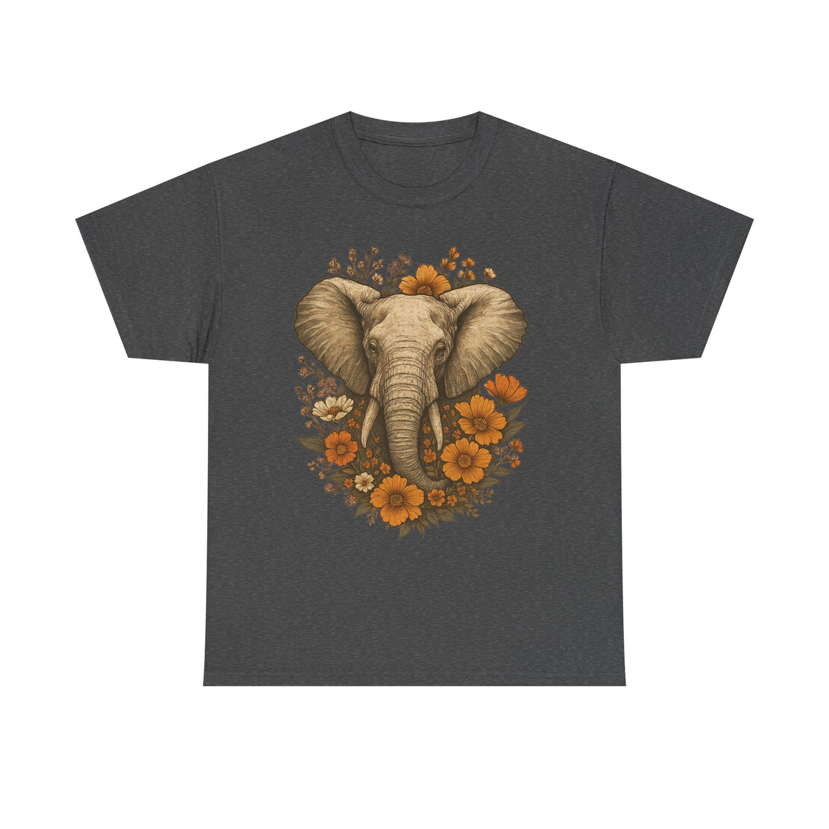Boho Vintage Elephant Tshirt, Floral Elephant Comfort Colors Relaxed Fit Shirt for Nature Lovers, Outdoor Lover Gift Tee, Jungle Shirts
