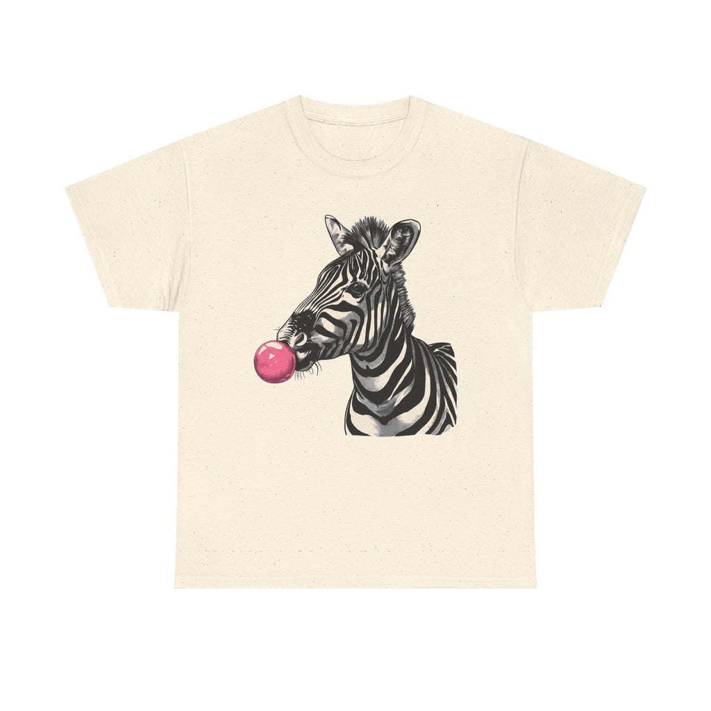 Zebra Bubblegum T-Shirt, Animal Graphic Tee, Unique Design Shirt, Trendy Tshirt, Funny Zebra Shirt, Cute Animal Tee, Zebra Lover Gift