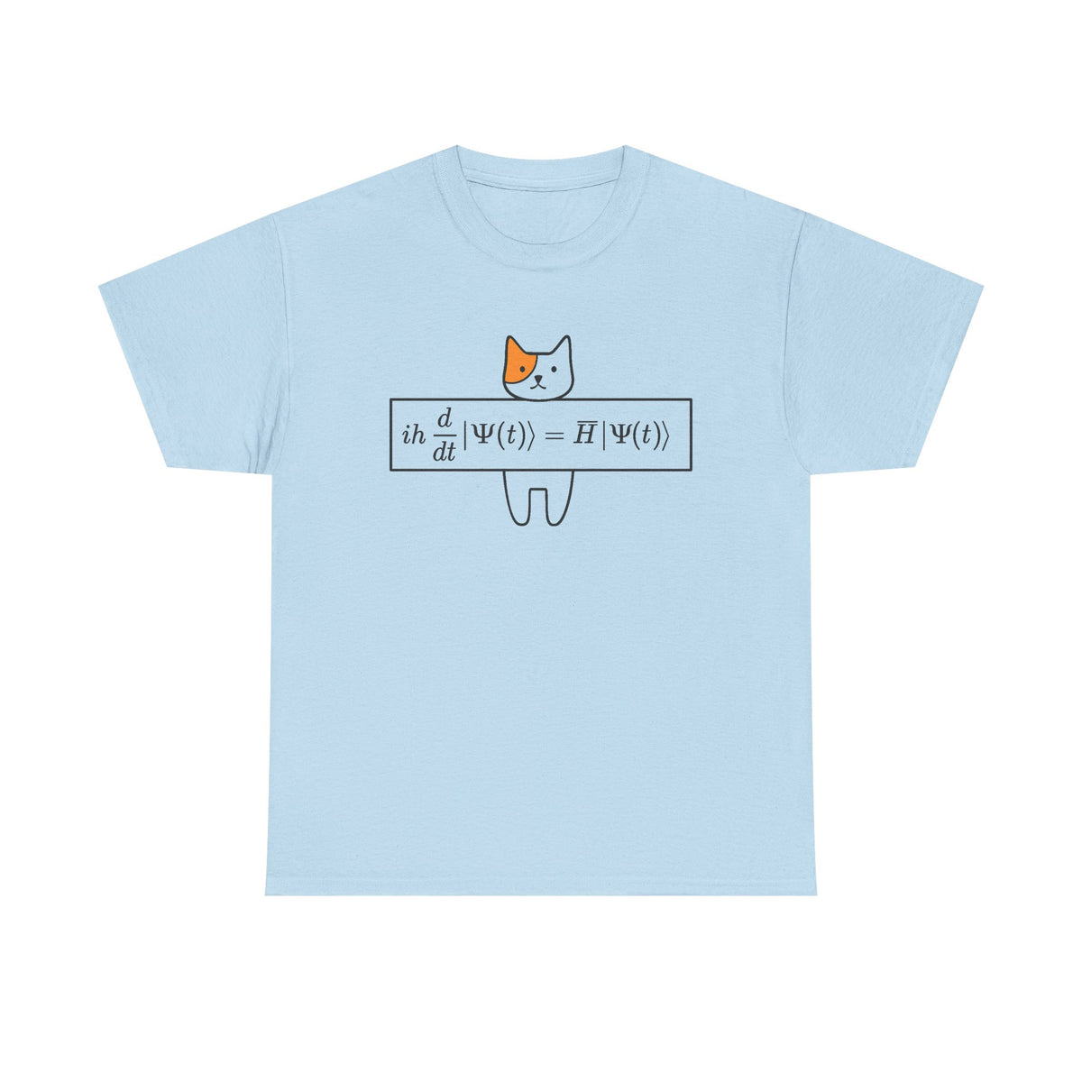 Schrödinger equation shirt - unisex - quantum mechanics and cute cat t-shirt - phisics teacher gift