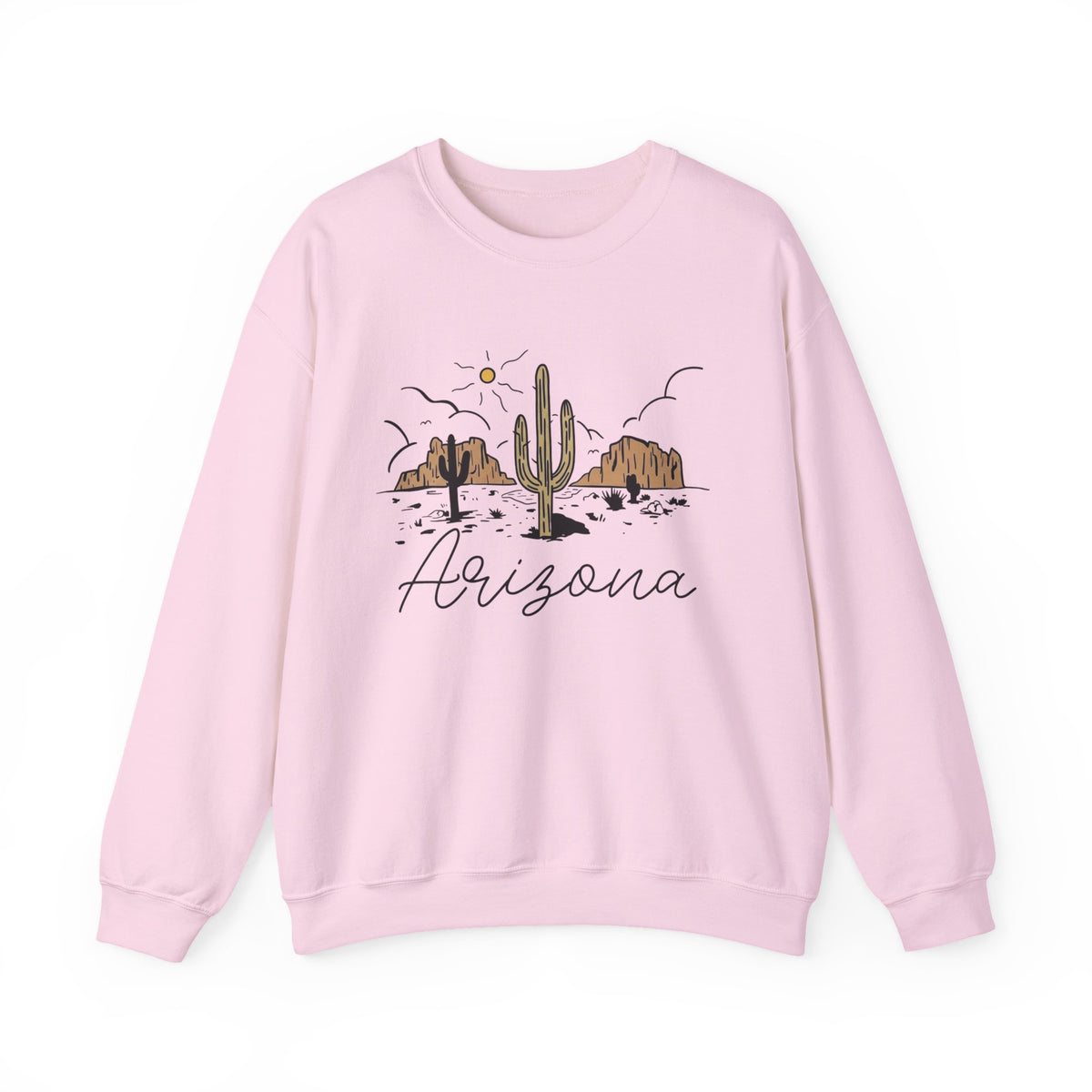 Arizona Desert Graphic Sweatshirt: Retro Cactus Hoodie