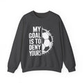 Youth Soccer Goalie Sweatshirt - Cool Kids Sports Crewneck - My Goal is to Deny Yours - Perfect Soccer Goalie Gift - Goalkeeper Sweatshirt