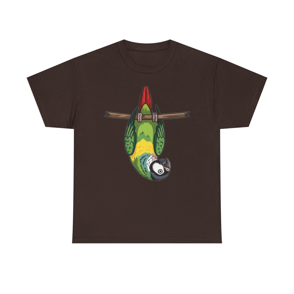 Parrot Shirt, Funny Upside Down Macaw Tee, Tropical Bird Graphic T-Shirt, Colorful Bird Watcher Gift for Animal Lover, Exotic Bird Apparel