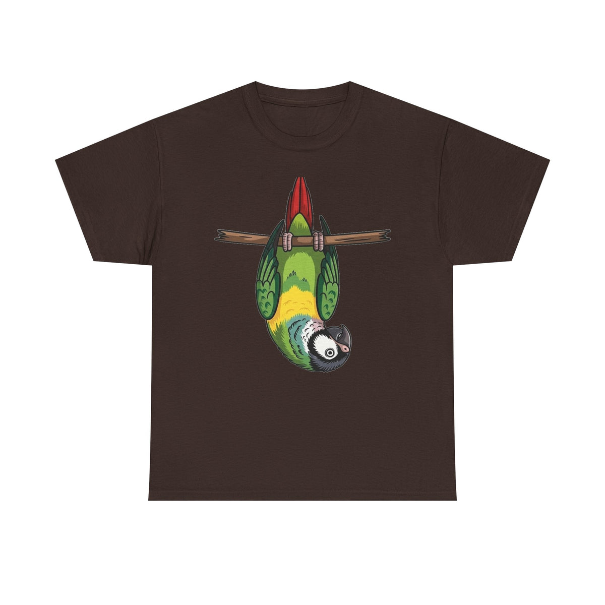 Parrot Shirt, Funny Upside Down Macaw Tee, Tropical Bird Graphic T-Shirt, Colorful Bird Watcher Gift for Animal Lover, Exotic Bird Apparel