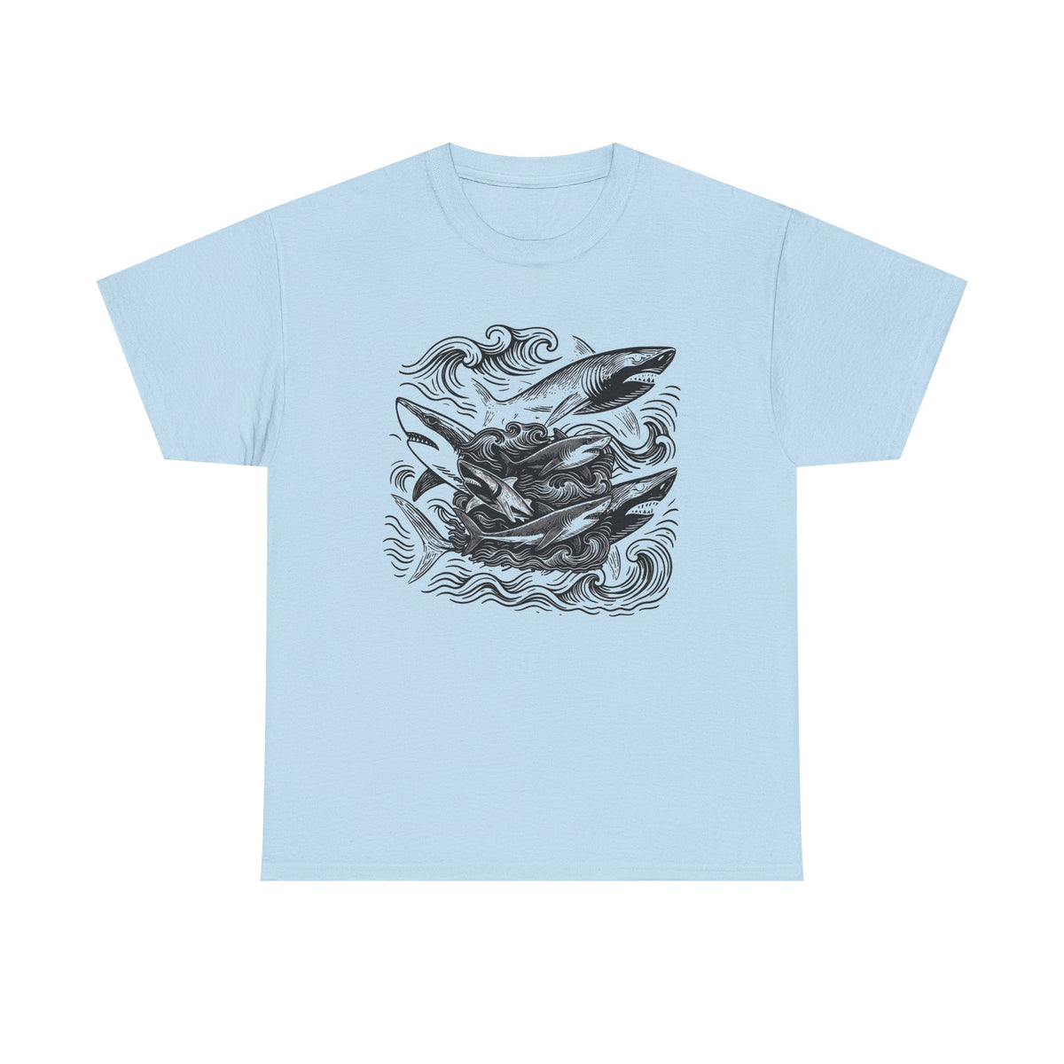 Retro Shark Graphic Tee: Ocean Style Surfer Shirt