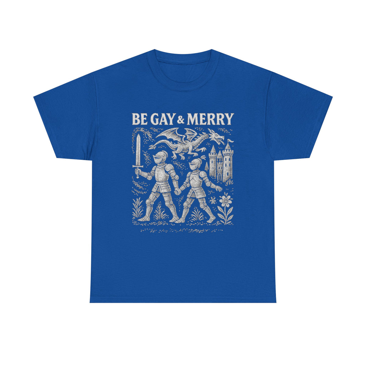 Be Gay & Merry Medieval Shirt, Fantasy lgbt Shirt, Gay Pride Castle Dragon Shirt, Funny Comfort Colors® Unisex Tshirt, Lgbtq Support