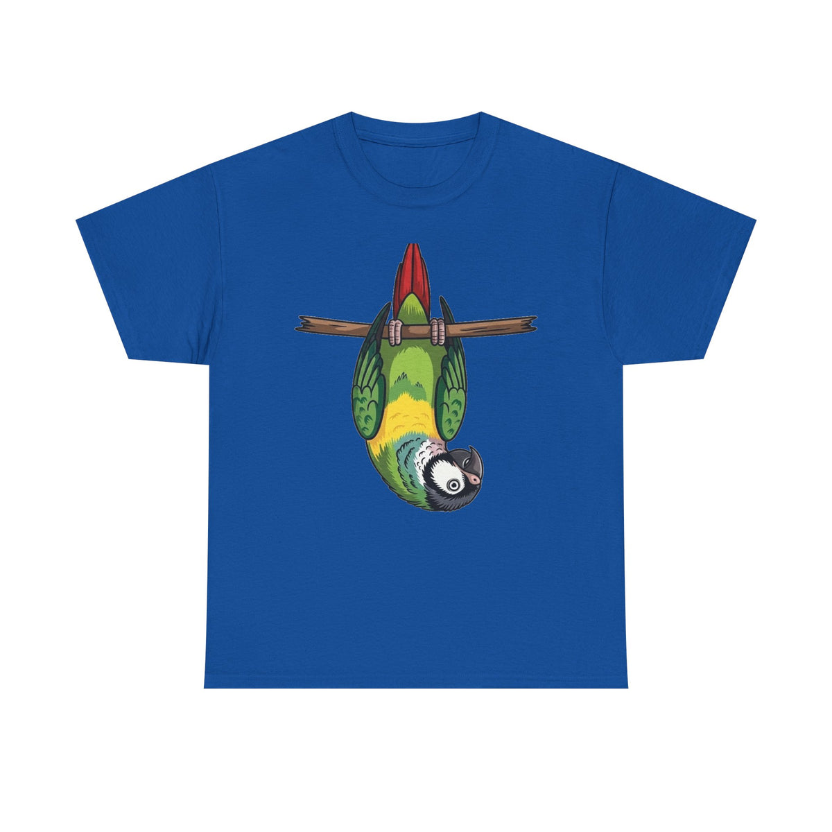 Parrot Shirt, Funny Upside Down Macaw Tee, Tropical Bird Graphic T-Shirt, Colorful Bird Watcher Gift for Animal Lover, Exotic Bird Apparel