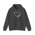 Women's Minimal Floral Heart Hooded Sweatshirt, Minimalist Flower Heart Crewneck Sweater for her, Cozy Gifts for Her
