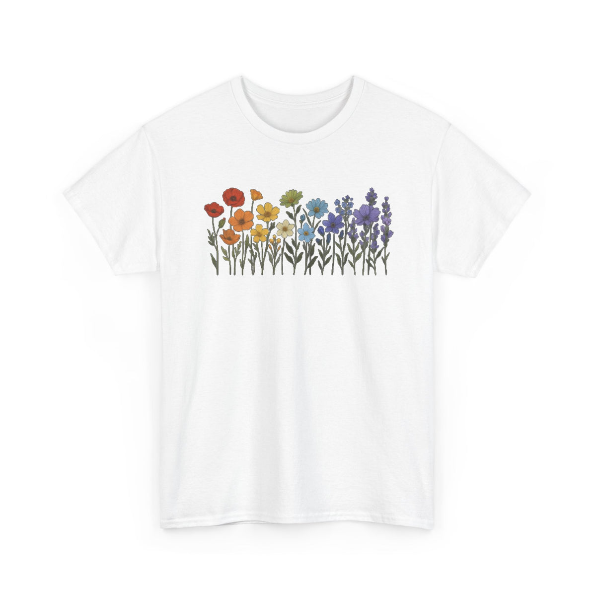 LGBT Wildflower Shirt: Gay Pride Rainbow Graphic Tee
