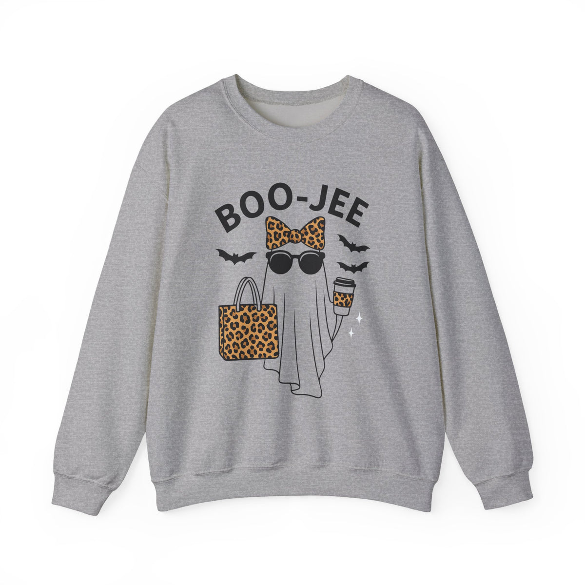 Boo-Jee Ghost Sweatshirt, Leopard Ghost Tee, Ghost Coffee Shirt, Funny Fall Shirt, Ghost Tee, Girly Halloween Gift, Boojee Shirt