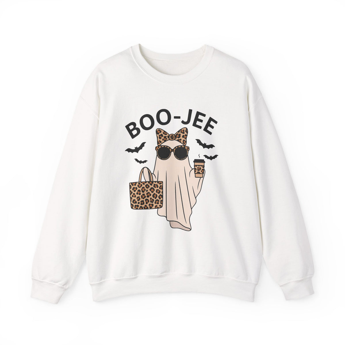 Boo-Jee Ghost Sweatshirt, Leopard Ghost Tee, Ghost Coffee Shirt, Funny Fall Shirt, Ghost Tee, Girly Halloween Gift, Boojee Shirt