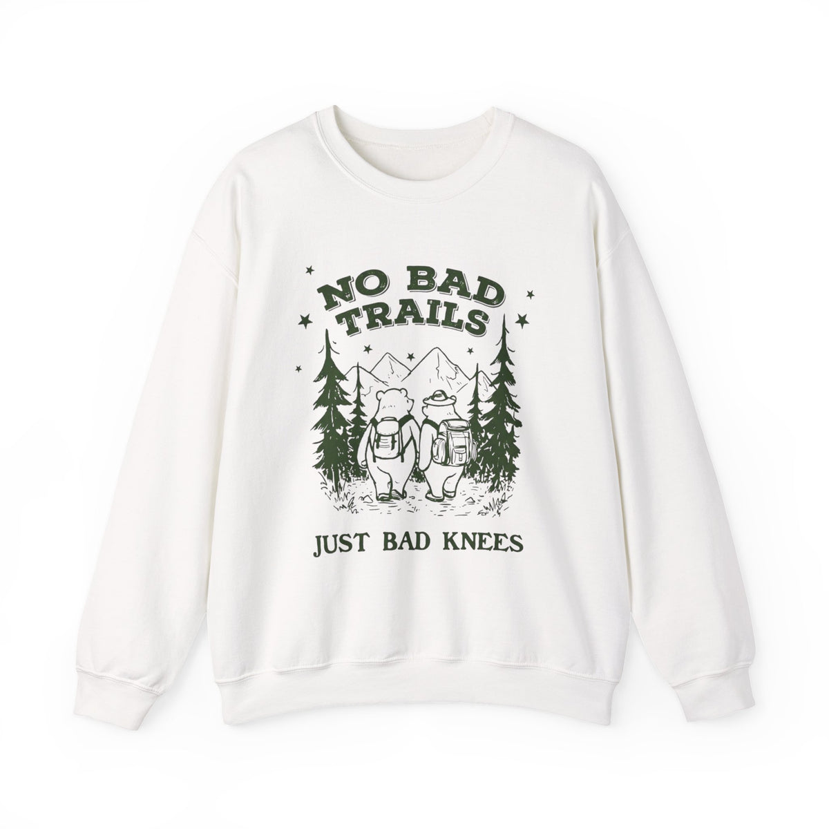 No Bad Trails Just Bad Knees Sweatshirt, Hiking Sweatshirt, Adventure Shirt, Camping Hoodie, Funny Hiking Shirt, Trekking Shirt, Camper Gift