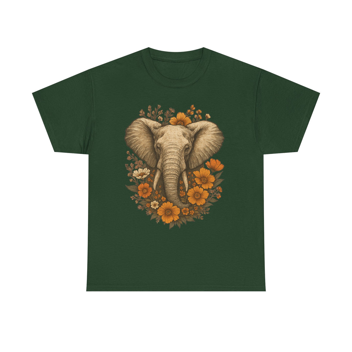 Boho Vintage Elephant Tshirt, Floral Elephant Comfort Colors Relaxed Fit Shirt for Nature Lovers, Outdoor Lover Gift Tee, Jungle Shirts